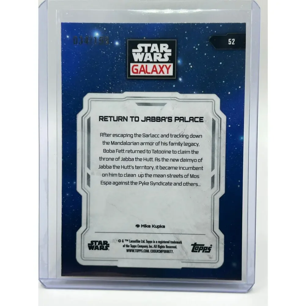 2024 Topps Star Wars Galaxy Return to Jabba's Palace Aqua Sonar Refractor 34/199 - Picture 2 of 2